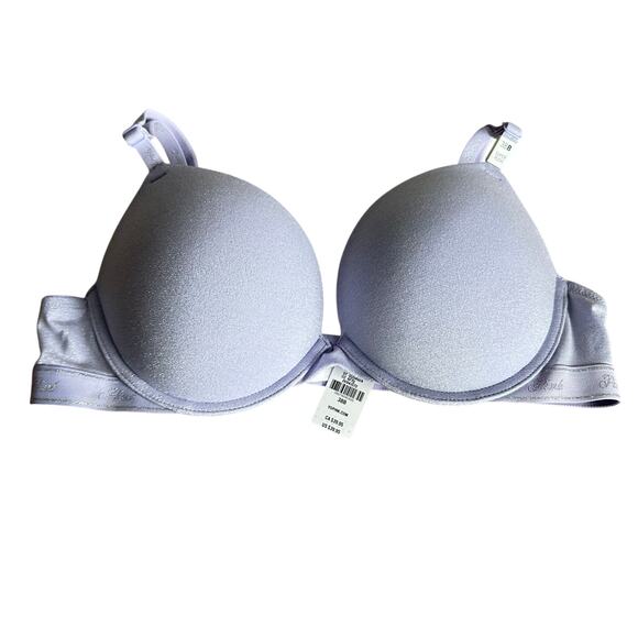 PINK Victoria's Secret Wear Everywhere Super Push Up Bra Purple Shimmer 38B - Picture 1 of 11